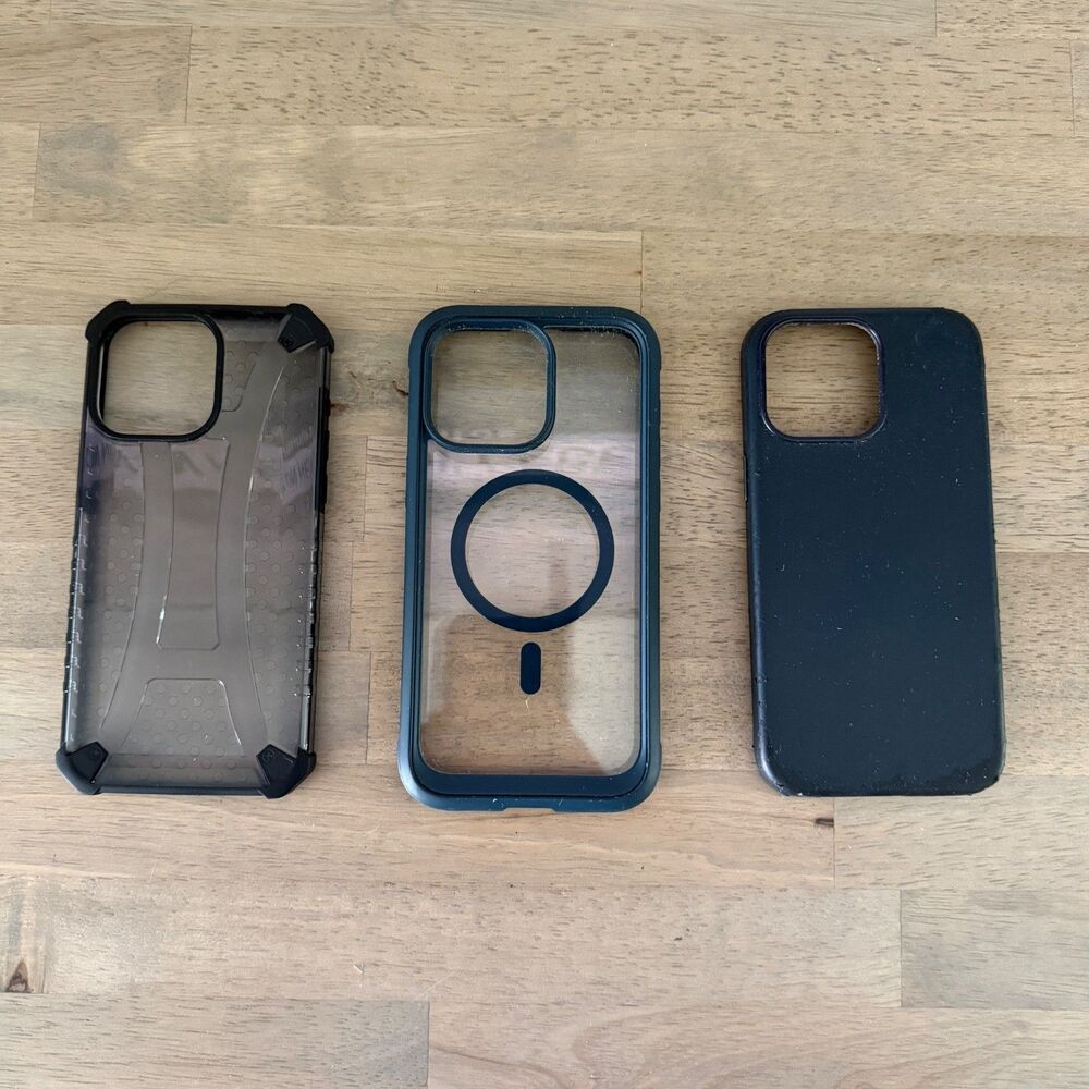 iPhone 15 Pro Max Phone Cases Set of 3 Midnight Blue Leather Screen Protector